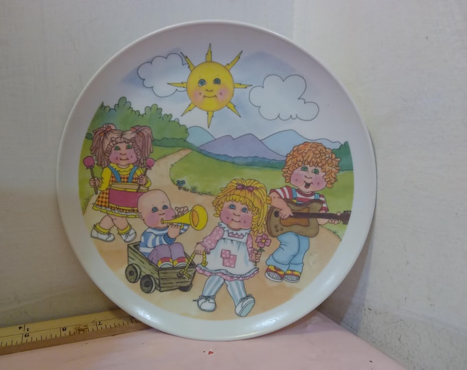 Vintage Children's Collector Plate, Plastic Cabbage Patch Melamine Collector Plate, 1983