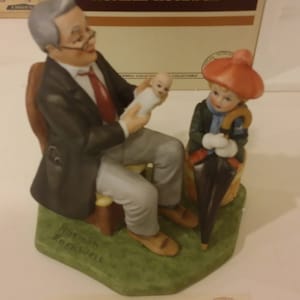 Vintage Danbury Mint Norman Rockwell "Doctor and Doll" Ceramic Collectible Figurine, 1980's