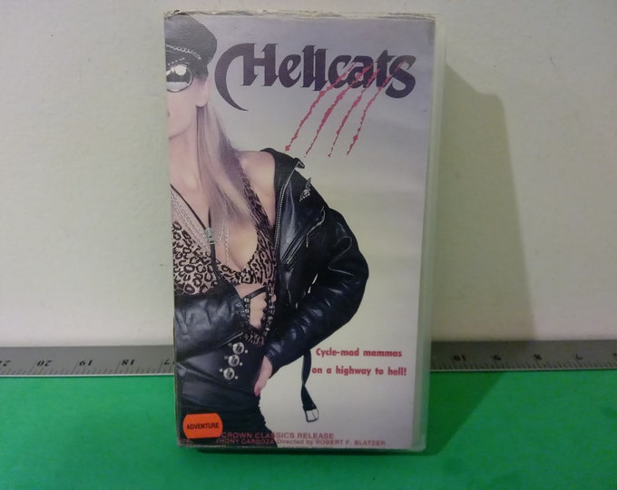 Vintage VHS Tape, Hellcats Cycle-Mad Mammas on a Highway to Hell, VHS Tape, 1985~
