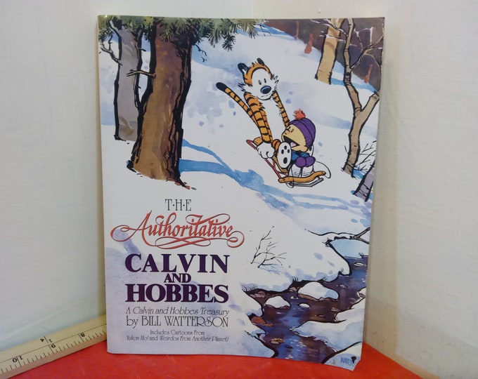 Vintage Softcover Book, The Authoritative Calvin and Hobbs by Bill Watterson, 1990~