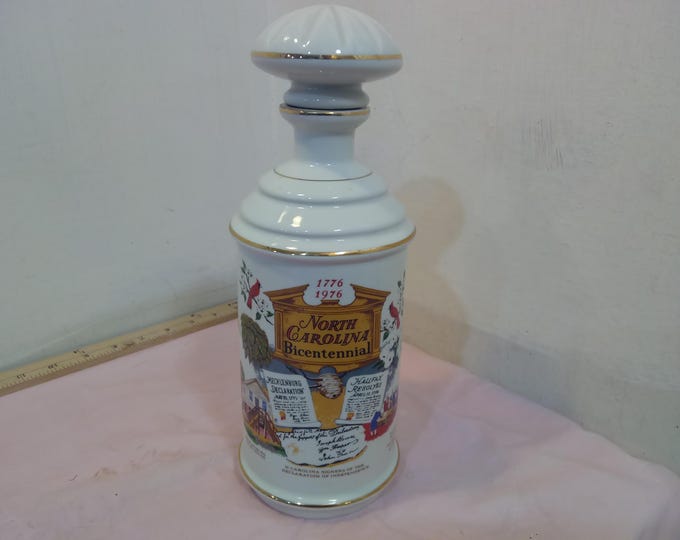 Vintage Whiskey Decanter, North Carolina Bicentennial Old Commonwealth Decanter, 1975