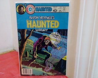 Vintage Comic Books, Charlton Comics, Haunted Library, Ghostly Tales, Midnight Tales, and Scary Tales, 1970's
