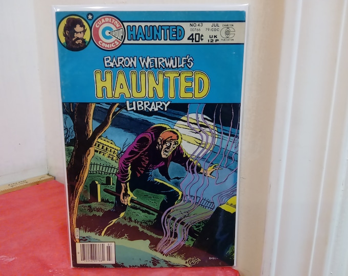 Vintage Comic Books, Charlton Comics, Haunted Library, Ghostly Tales, Midnight Tales, and Scary Tales, 1970's