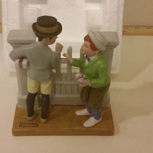 Vintage Figurine, Norman Rockwell&#39;s Porcelain Bisque Figurine &quot;The Rivals&quot; Danbury Mint, 1980