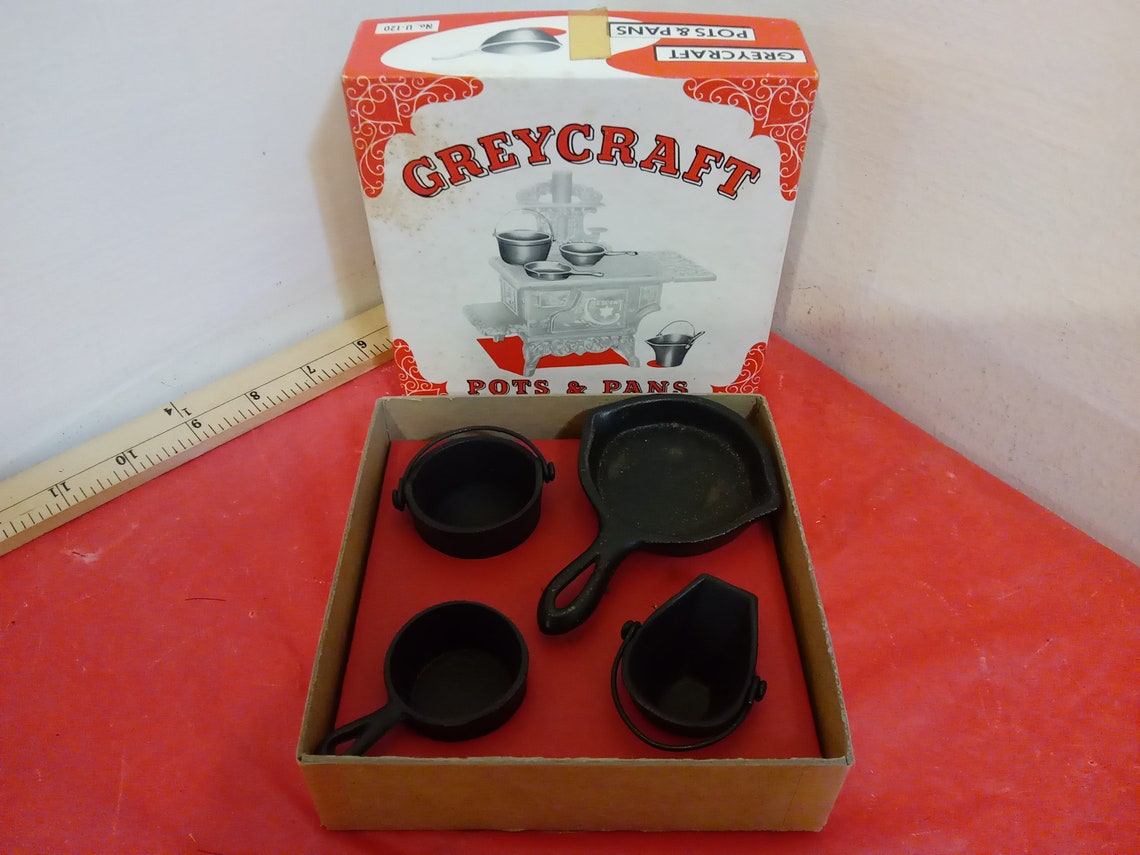 Vintage Miniature Cast Iron Pots and Pans Greycraft Pots and Etsy