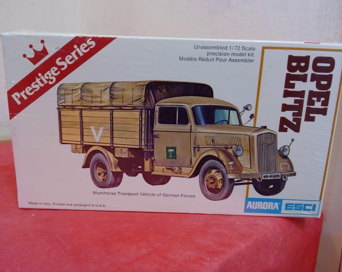 Vintage Model Kits, Aurora Model Kits "Opel Blitz, P-47N Thunderbolt, or M4A3E8 Sherman", 1970's