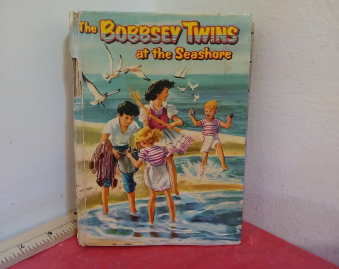 Vintage Hard Cover Book, The Bobbsey Twins and at the Seashore by Laura Lee Hope, Published by Whitman, 1954
