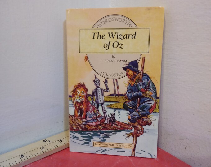 Vintage Paperback Book, The Wizard of Oz by Frank Baum, Woodsworth Edition, 1995