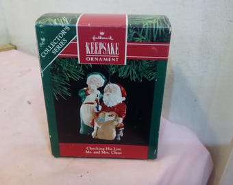 Vintage Christmas Ornaments, Hallmark Ornaments, Glowing Wreath, Mr. and Mrs. Claus, Keeping Cozy, Jack Frosting, Rocking Horse and Others