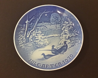Vintage Collector Plate, Bing & Grondahl Porcelain Plate, Jule after 1970