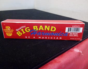 Vintage Musical Instruments, Harmonica's "Big Band Harmonica" or "Marine Band" by M. Hohner