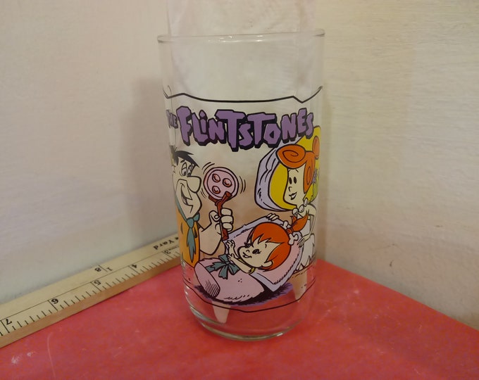 Vintage Hardee's The Flintstone Glass, "The Blessed Event", 1990's