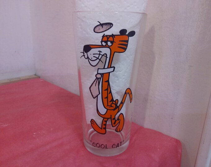 Vintage Collector Glass, Pepsi Collector Glass, Collector Series "Cool Cat", 1973