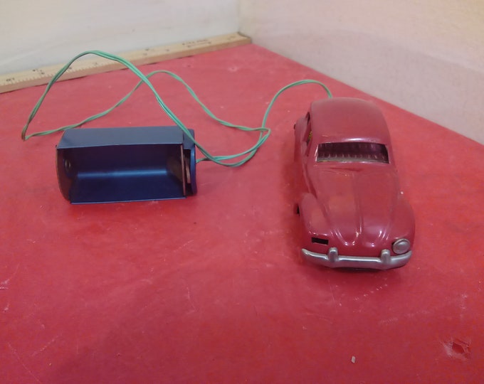 Vintage Tin Toy Car, Battery Powered with Controller Tin Volkswagen Beetle, Made in Japan by Asahi Toys, 1960's#