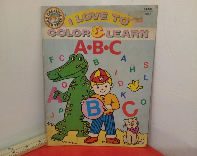 Vintage Coloring Book, I love to Color & Learn "A-B-C", 1990