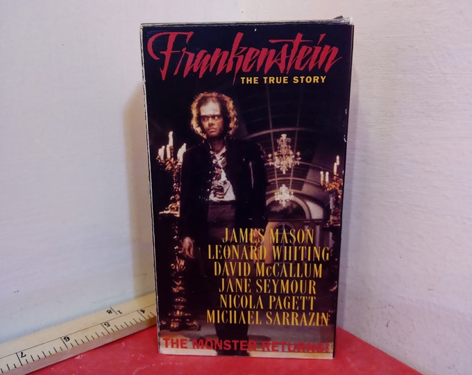 Vintage VHS Tape, Frankenstein "The True Story", James Mason, 1995~