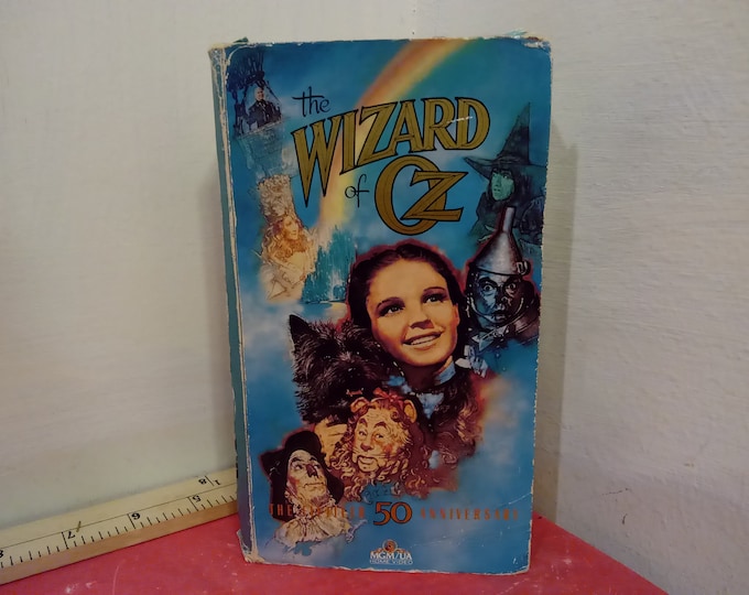 Vintage VHS Movie Tape, The Wizard of Oz 50th Anniversary, Judy Garland, 1989