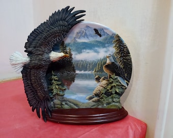 Vintage Northwest Coast Hand Carved Detailed Horn Eagle