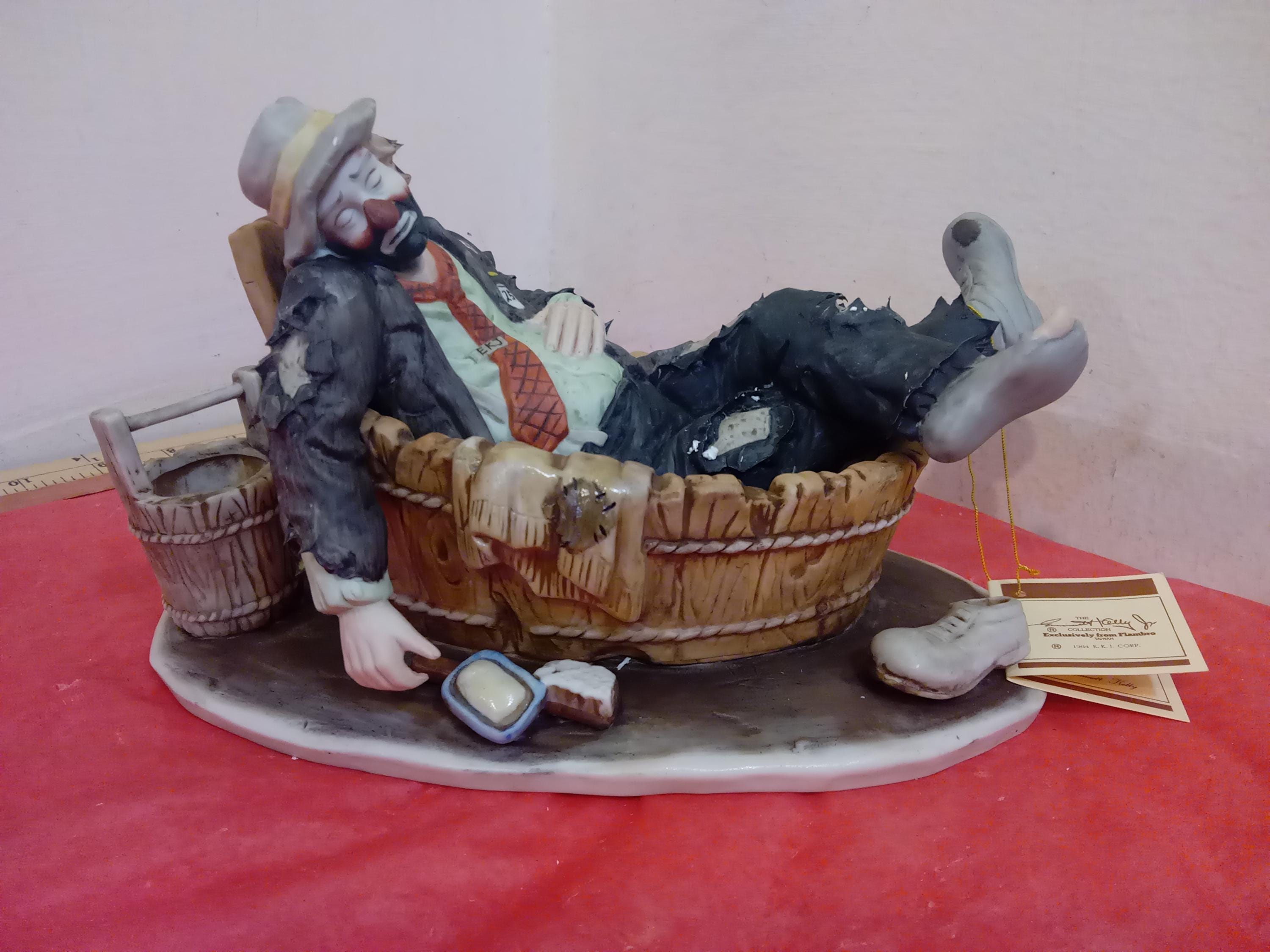 Vintage Porcelain Clown Figurine, The Emmett Kelly Jr