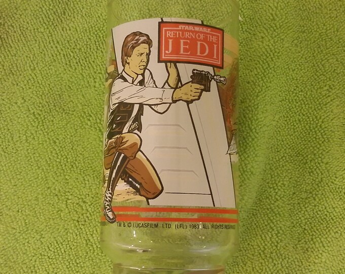 Vintage Collector Glass, Star Wars Return of The Jedi, Han Solo Burger King Collector Glass, 1983#