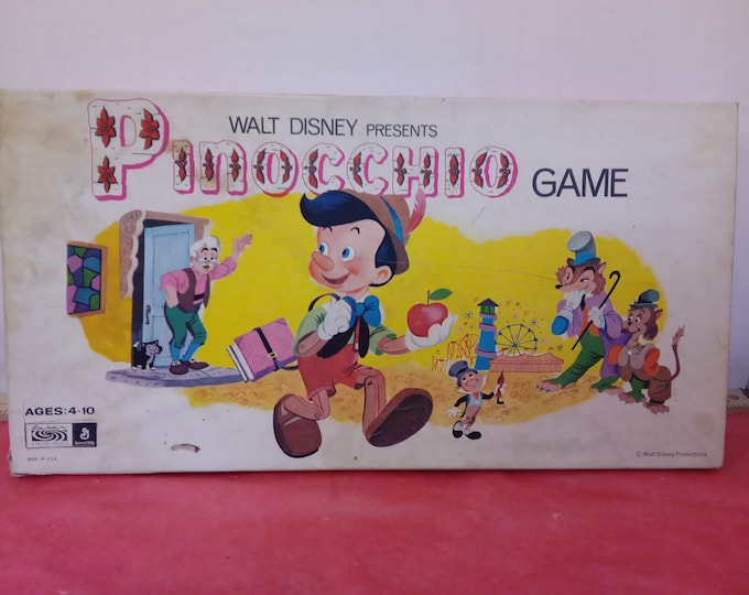 Vintage Board Game, Walt Disney Presents Pinocchio Game by Parker Brothers, Not Complete, 1971#