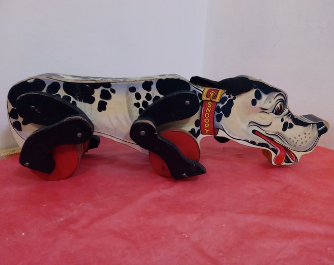 Vintage Pull Toy, Fisher Price Snoopy Sniffer Pull Toy #180, 1950's#