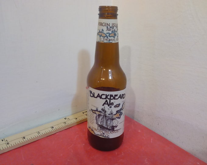 Vintage Collectible Bottle, Blackbeard Ale Bottle Bottled by Virgin Islands Ale Co. 12 oz#