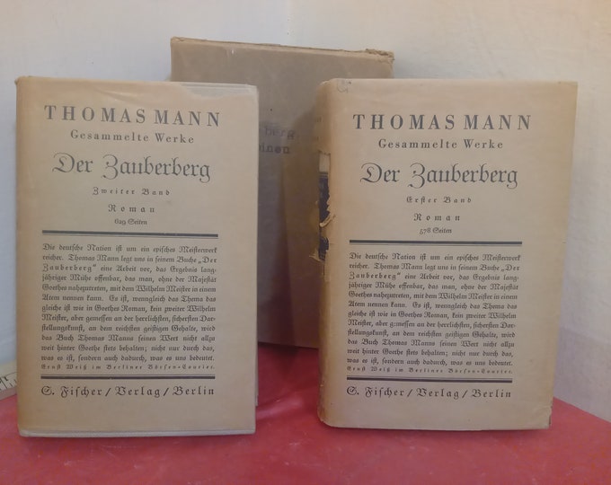 Vintage German Books, Der Zauberberg by Thomas Mann, The Magic Mountain by Thomas Mann, Nobel Peace Prize Winner, 1925