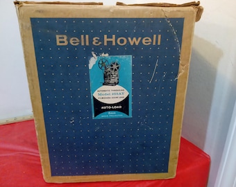 Vintage Working 8MM Movie Projector by Bell and Howell with Case and Box, Model #255AY