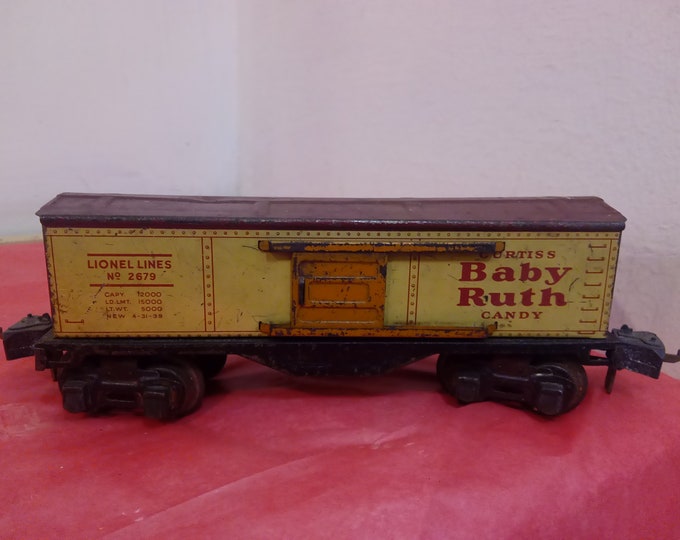 Vintage Toy Train, Lionel Train Freight Car Curtis's Baby Ruth Candy Car, Lionel Lines #1679, O Gauge Car, 1954's