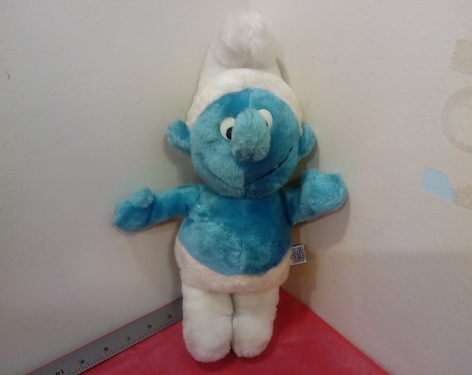 Vintage Plush Smurf Doll by Peyo, 1981#