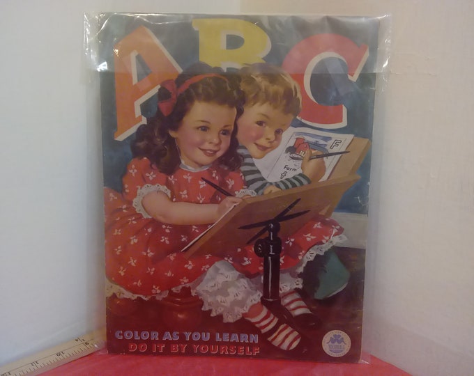 Vintage Coloring Book, ABC Color as You Learn Do It Yourself by Merrill Company, 1958#