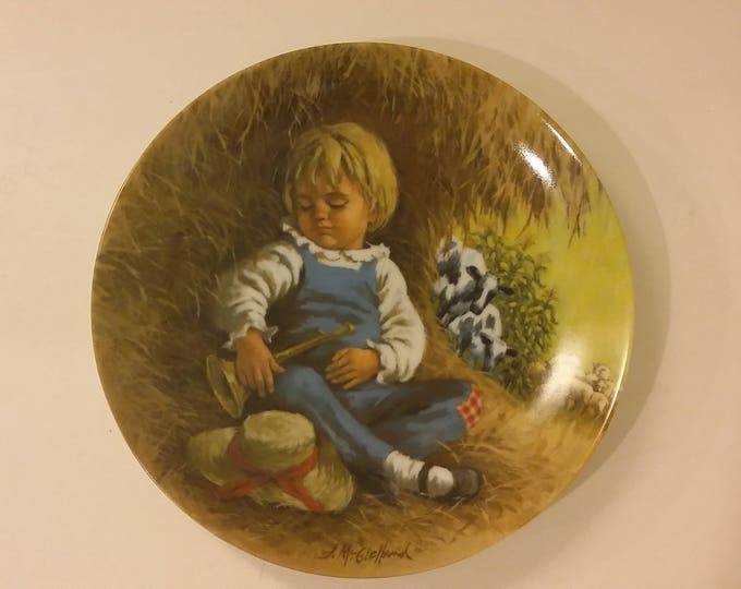 Little Boy Blue Vintage Collectors Plate, Reco Mother Goose Plate Rhyme, 1980