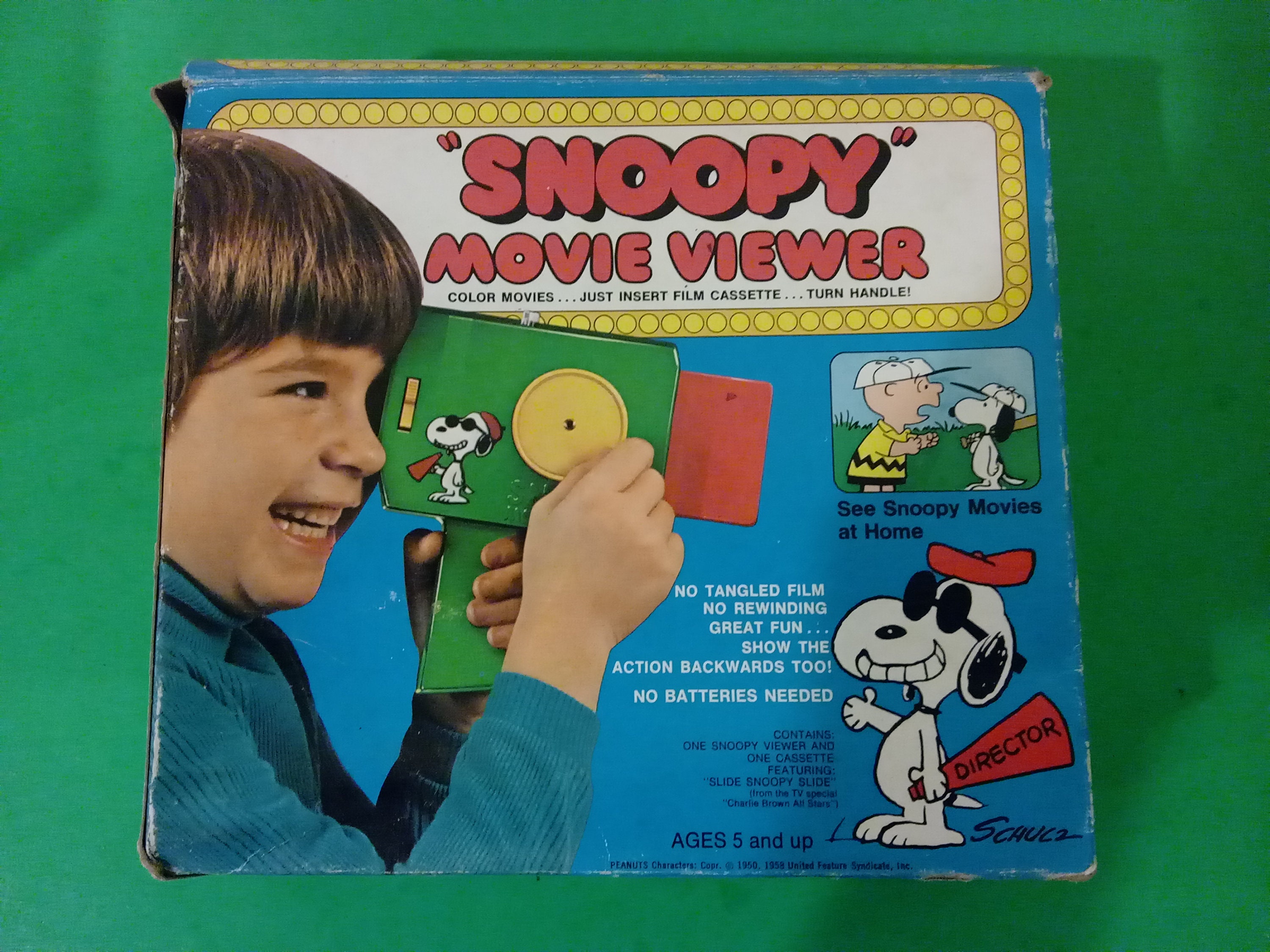Vintage Peanuts Snoopy Movie Viewer and Movie Cartridges, General Mills