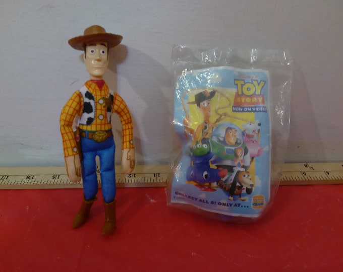 Vintage Burger King Kid's Club Meal Toys, Toy Story Woody and Space Alien, 1996#