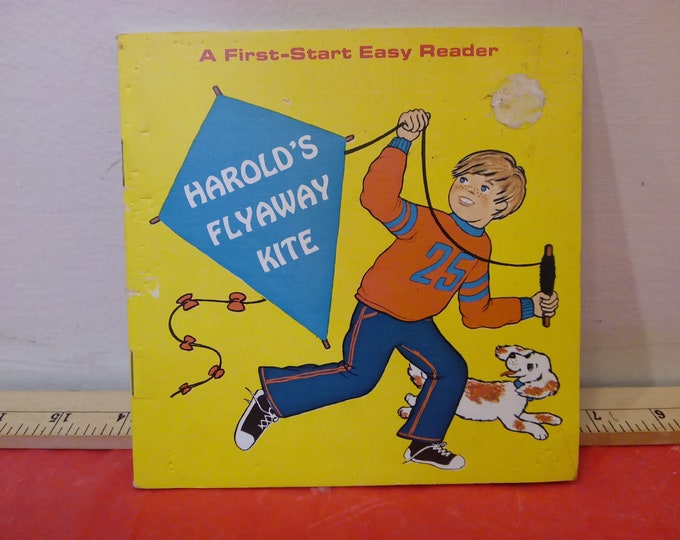 Vintage Children's Book, A First-Start Easy Reader "Harold's Flyaway Kite, 1970