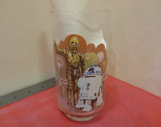 Vintage Collector Glass, Star Wars Empire Strikes Back Drinking Glass, Coca Cola, Burger King, R2-D2 and C-3PO, 1977