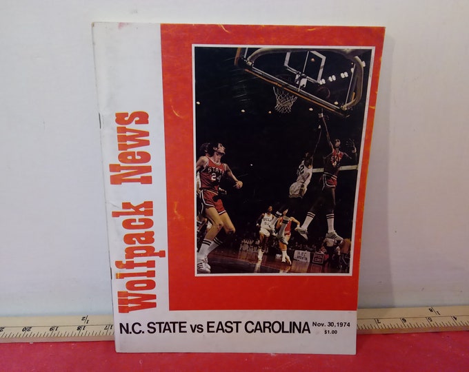 Vintage Football Program, N.C. State vs East Carolina Wolfpack News, Nov. 30, 1974