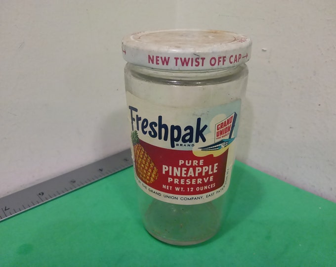 Vintage Freshpak Jelly Jar, Pineapple#