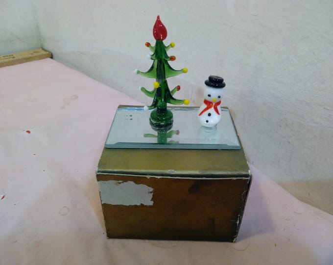 Vintage Holiday Decor, Christmas Decor and Ornaments, Glass Snowman and Tree, Teapot, Bear, Stocking Bell or RJR Bell 1998, 1990/80's