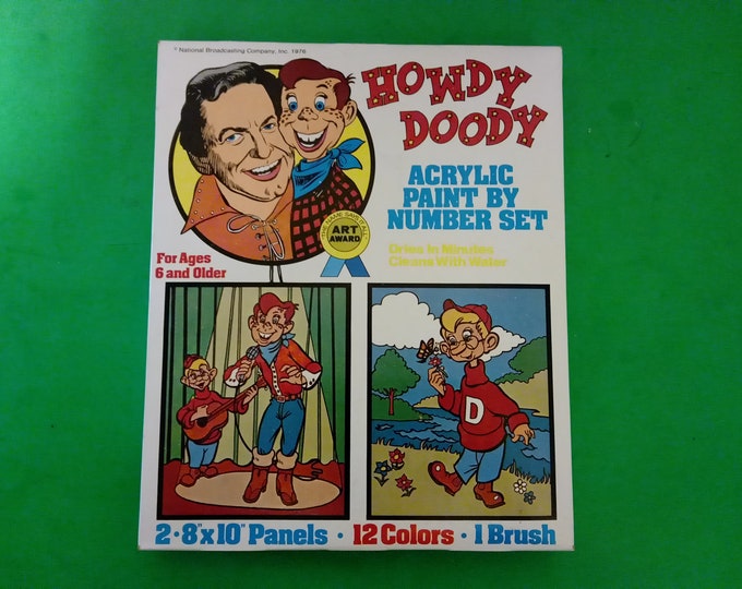 Vintage Acrylic Paint by Number Set, Howdy Doody #8103, 1976#