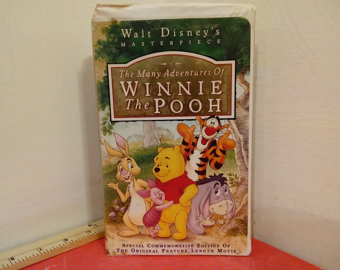 Vintage VHS Movie Tape, The Many Adventures of Winnie the Pooh, Walt Disney#