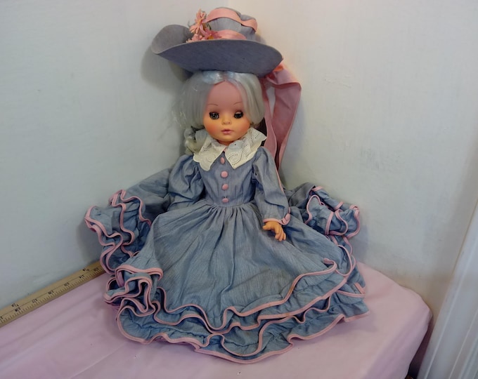 Vintage Large Doll, Plastic/Rubber Furga Talking Doll "Dora #43", Missing Legs, Made in Italy, 1960's