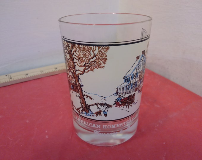 Vintage Collector Glass, Arby's Collector Glass, Currier & Ives "American Homestead Winter", Museum of New York, 1980's