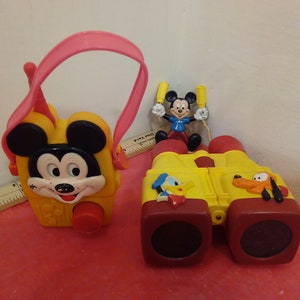 Vintage Disney Items, Illeco Pre-School Walt Disney Wind Up Music Mickey Mouse and Donald Duck/Pluto Binoculars