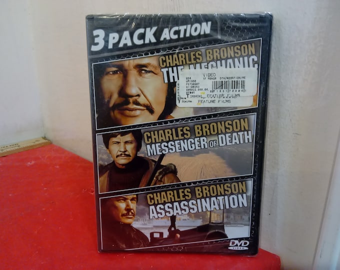 Vintage DVD Movie Tapes, The Mechanic, Messenger of Death, and Assassination in a 3 Pack Set, Charles Bronson