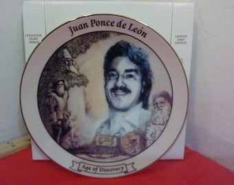 Vintage Collectible Plates, Gubbio Italy, Giselle by Hibel, Ponce de Leon, Xmas 1978/1988, Jesus, Flower Plate by Stetson and Platter