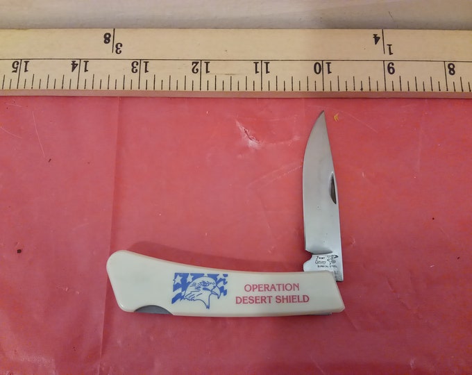 Vintage Pocket Knife, Frost Cutlery Surgical Steel "Operation Desert Shield", 2006