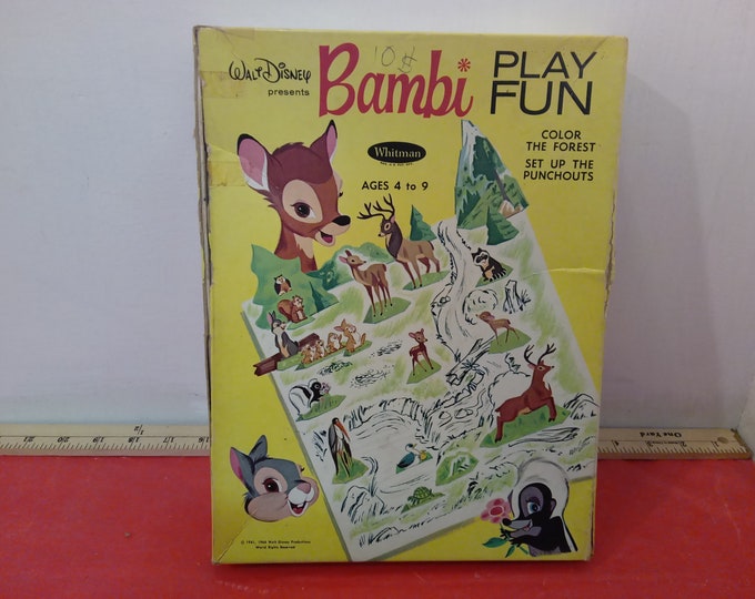 Vintage Walt Disney presents Bambi Play Fun by Whitman, 1966#