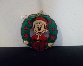 Vintage Christmas Tree Ornaments, Disney's Mickey Mouse and Minnie Mouse and Dr. Seuss's Cat in Hat, Thing 1 and Thing 2, Hat, and Santa